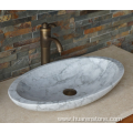 Guangxi oval white marble sink